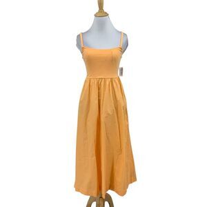 Old Navy Dress Women XS Extra Small Sunfish Sleeveless Fit & Flare Woven Midi